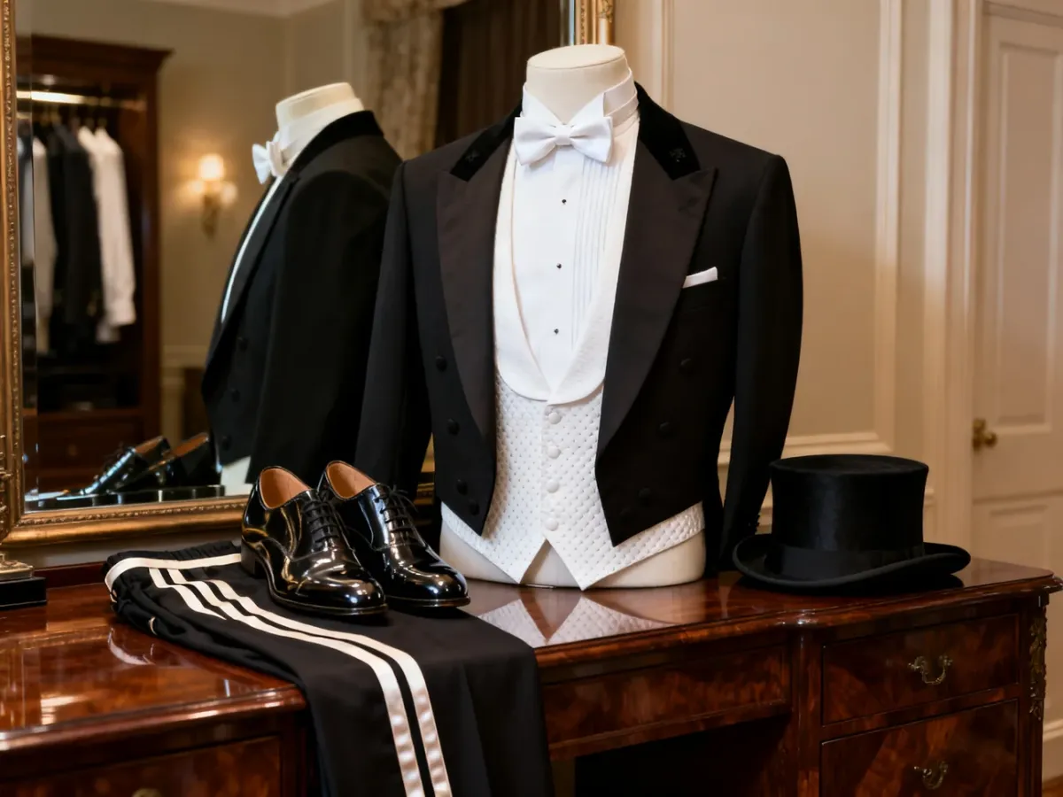 Kompletny zestaw elementów stroju White Tie