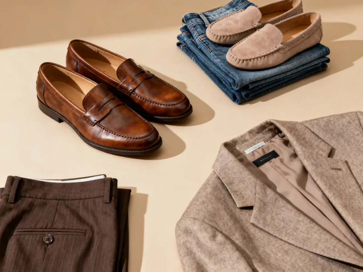 Mokasyny i loafersy zestawione z jeansami oraz eleganckimi spodniami